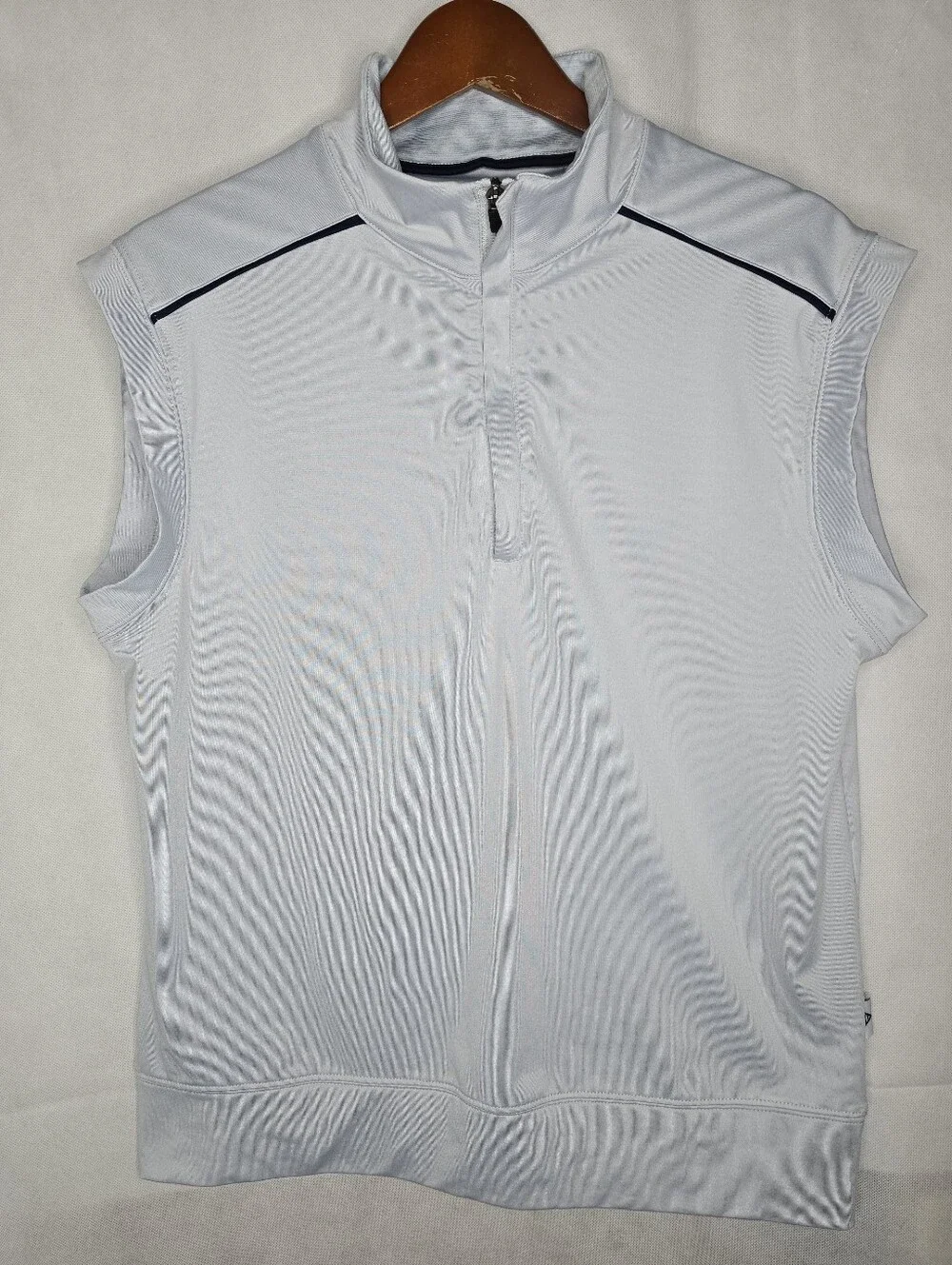 Maelreg Performance Golf Vest Light Blue Quarter Zip Mock Neck Athletic S